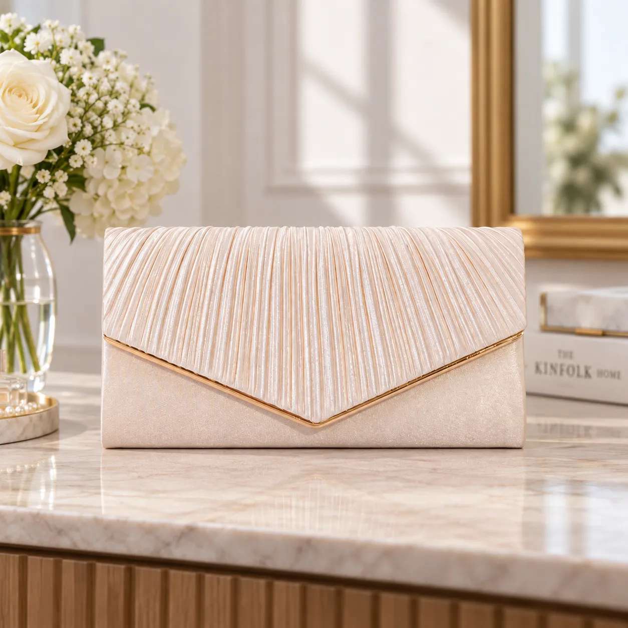 Mae Pleated Envelope - alternate view; props excluded