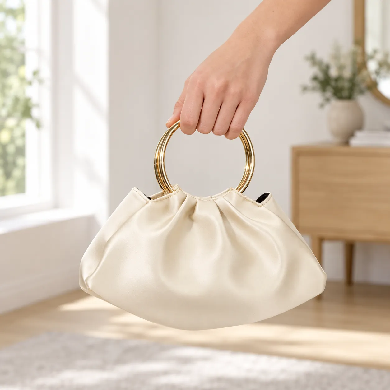 Della Satin Pouch - lead view; props excluded