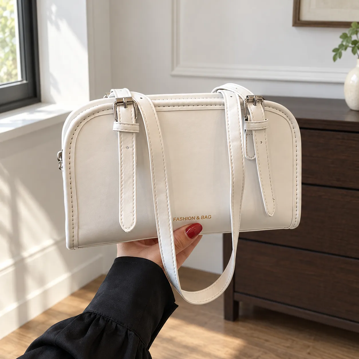 Nell Barrel Bag - lead view; styling objects excluded